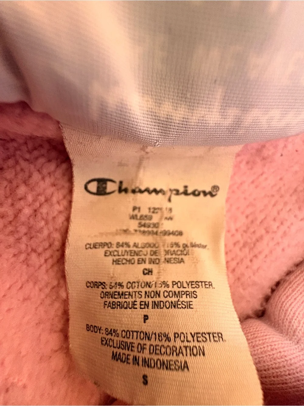 Champion Light Pink Cropped Hoodie with Hood. Ladies small - Picture 6 of 6